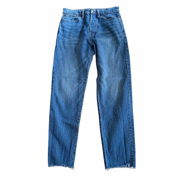 Madewell Denim - Madewell The Perfect Vintage Jean Blue High Rise Tapered Raw Hem Denim 31